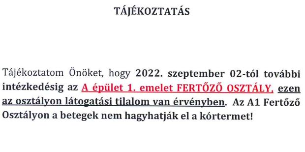 Cikkhez tartozó kép: Tájékoztatás, 2022. 09. 06.